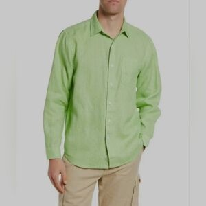 Tommy Bahama Sea Glass Breezer Linen Shirt. Size XXL. Lime Grass Green. Like New